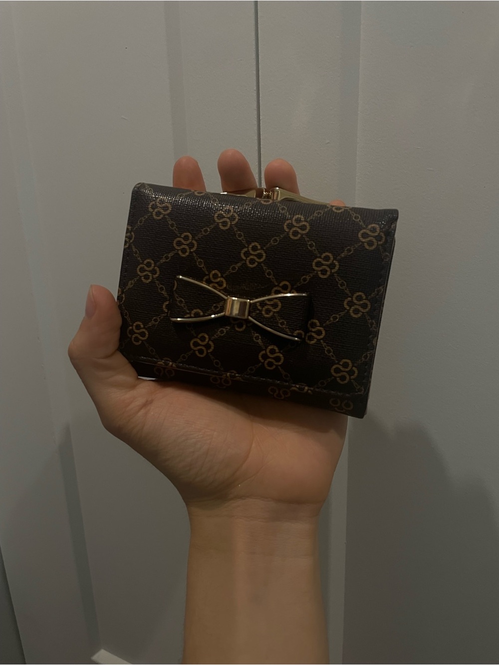 Brown Bow Compact Wallet